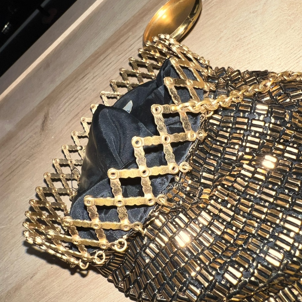 Whiting & Davis Vintage 1940’s Gate Frame Victorian Wristlet Bag Pouch - Picture 8 of 12